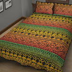 Rasta Tribal Pattern Print Quilt Bed Set