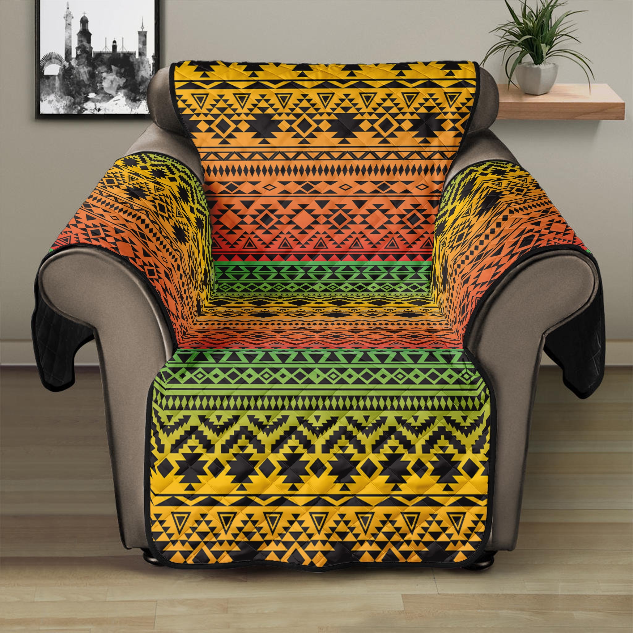 Rasta Tribal Pattern Print Recliner Protector