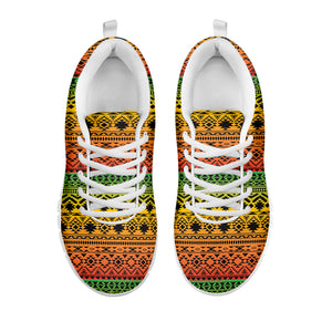 Rasta Tribal Pattern Print White Sneakers