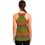 Rasta Tribal Pattern Print Women's Racerback Tank Top