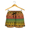 Rasta Tribal Pattern Print Women's Shorts