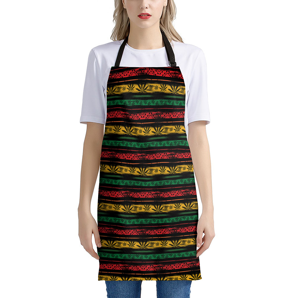 Rastafarian Hemp Pattern Print Apron