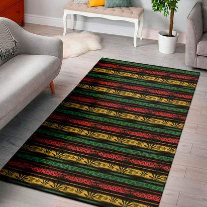 Rastafarian Hemp Pattern Print Area Rug