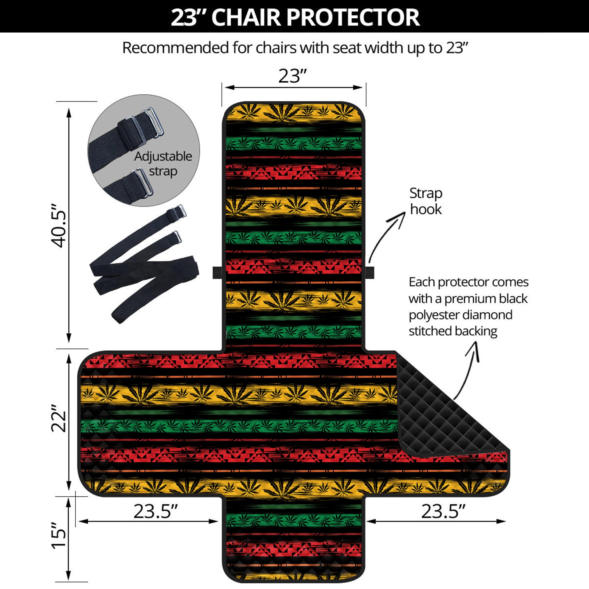 Rastafarian Hemp Pattern Print Armchair Protector