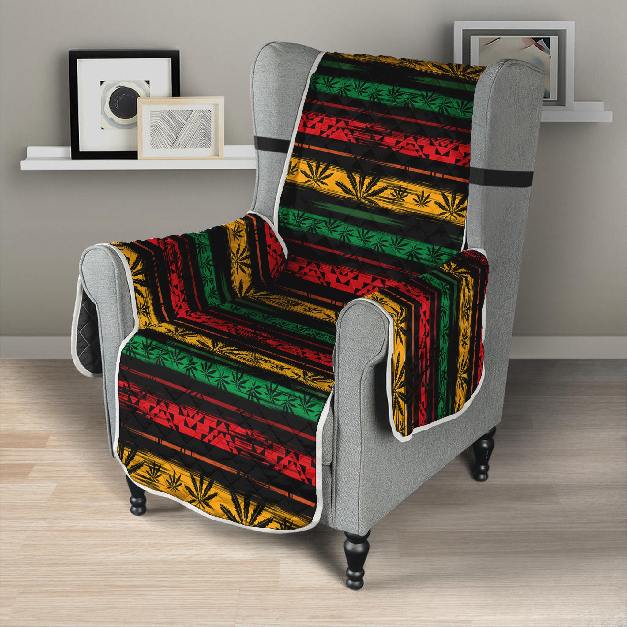 Rastafarian Hemp Pattern Print Armchair Protector