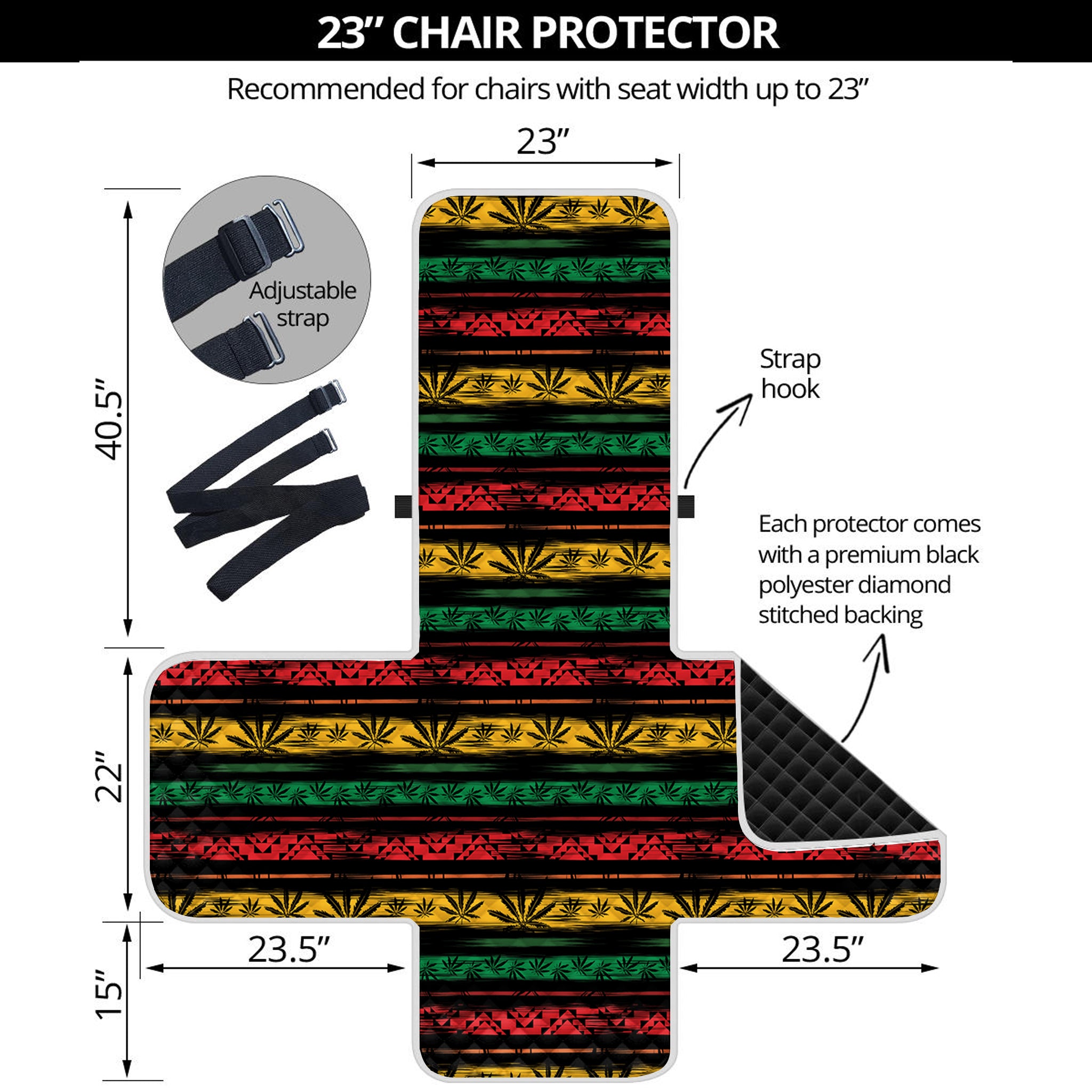 Rastafarian Hemp Pattern Print Armchair Protector