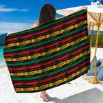 Rastafarian Hemp Pattern Print Beach Sarong Wrap