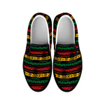 Rastafarian Hemp Pattern Print Black Slip On Shoes