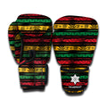 Rastafarian Hemp Pattern Print Boxing Gloves
