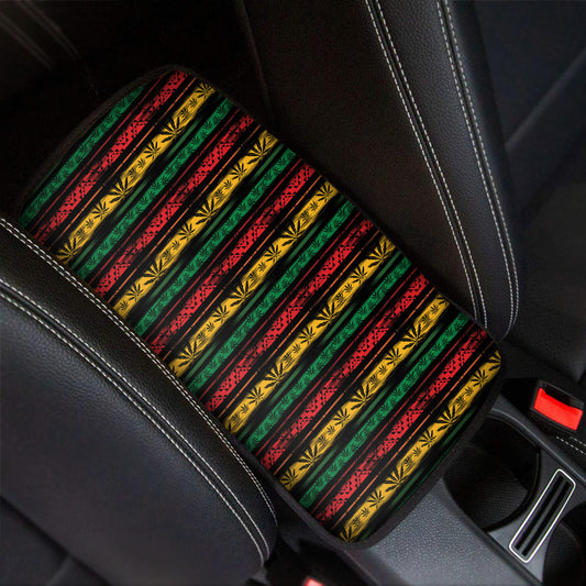 Rastafarian Hemp Pattern Print Car Center Console Cover
