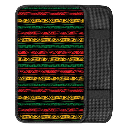 Rastafarian Hemp Pattern Print Car Center Console Cover