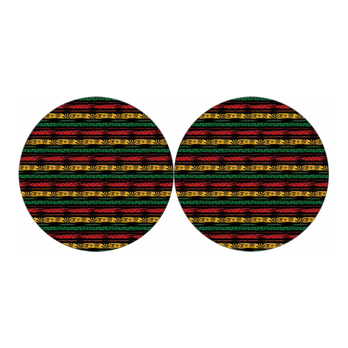 Rastafarian Hemp Pattern Print Car Coasters