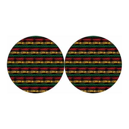 Rastafarian Hemp Pattern Print Car Coasters