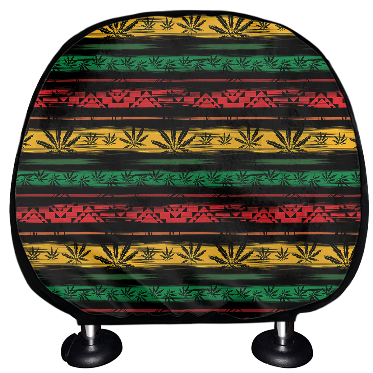 Rastafarian Hemp Pattern Print Car Headrest Covers