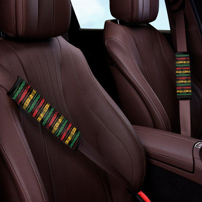 Rastafarian Hemp Pattern Print Car Seat Belt Covers