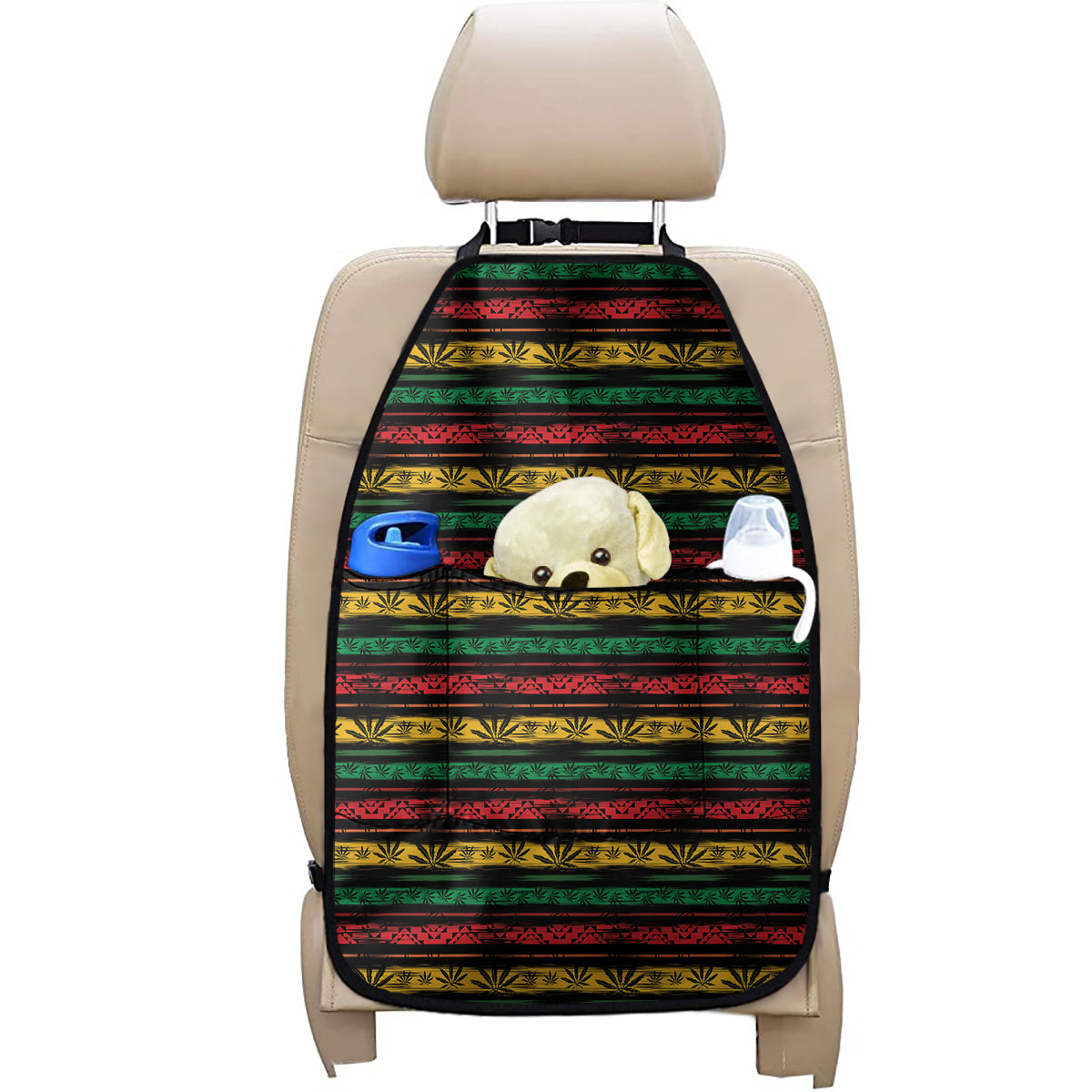 Rastafarian Hemp Pattern Print Car Seat Organizers