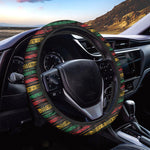 Rastafarian Hemp Pattern Print Car Steering Wheel Cover