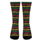 Rastafarian Hemp Pattern Print Crew Socks
