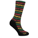 Rastafarian Hemp Pattern Print Crew Socks
