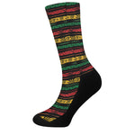 Rastafarian Hemp Pattern Print Crew Socks