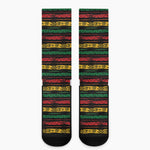 Rastafarian Hemp Pattern Print Crew Socks