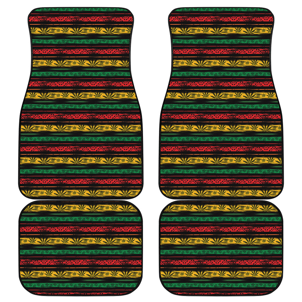 Rastafarian Hemp Pattern Print Front and Back Car Floor Mats