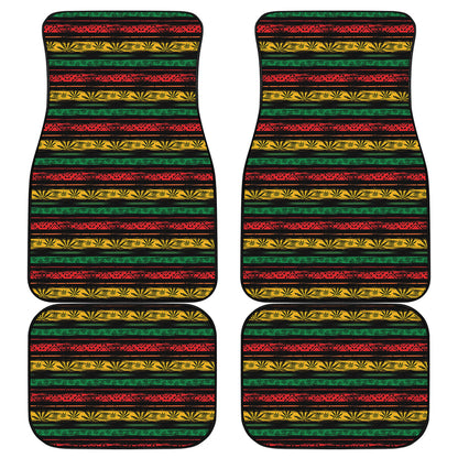 Rastafarian Hemp Pattern Print Front and Back Car Floor Mats