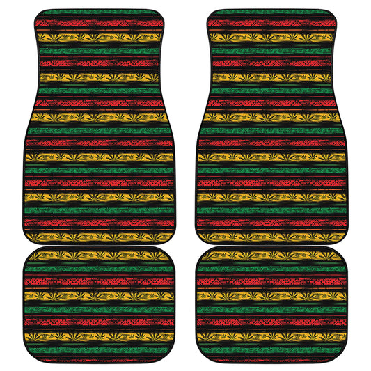 Rastafarian Hemp Pattern Print Front and Back Car Floor Mats