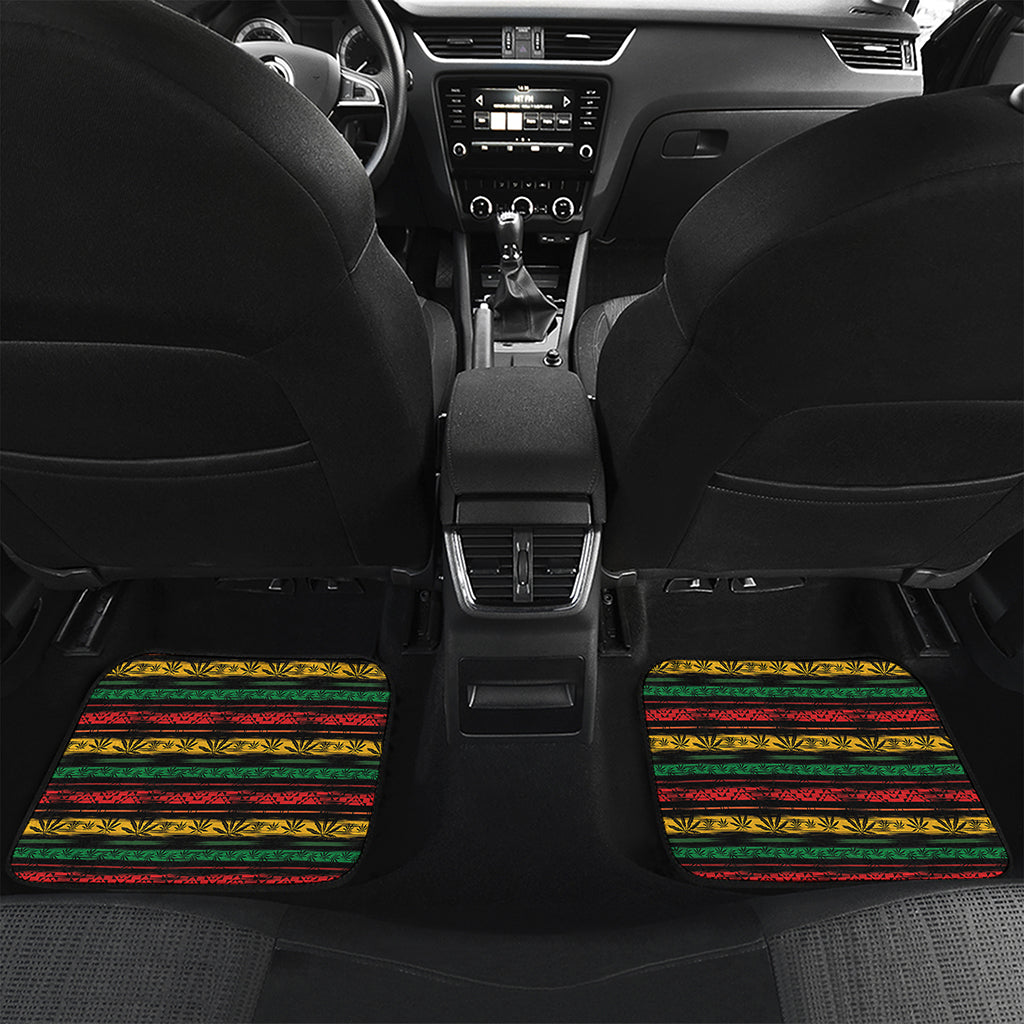 Rastafarian Hemp Pattern Print Front and Back Car Floor Mats