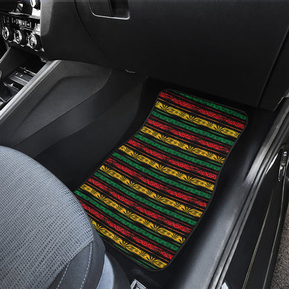 Rastafarian Hemp Pattern Print Front and Back Car Floor Mats