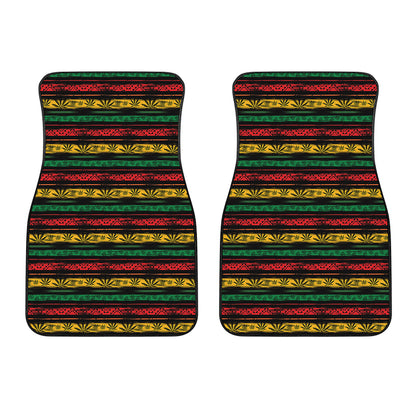 Rastafarian Hemp Pattern Print Front Car Floor Mats