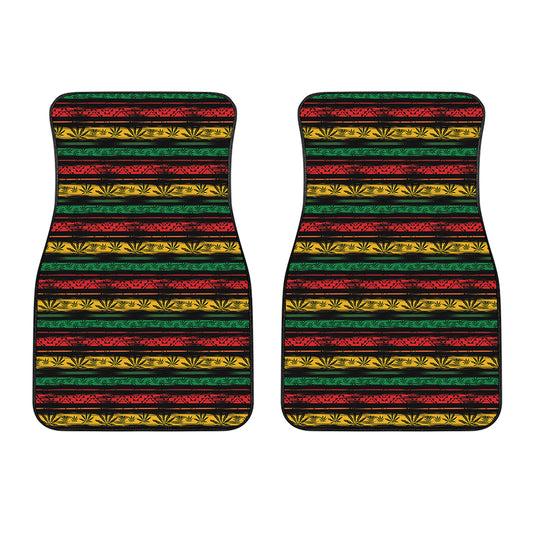 Rastafarian Hemp Pattern Print Front Car Floor Mats