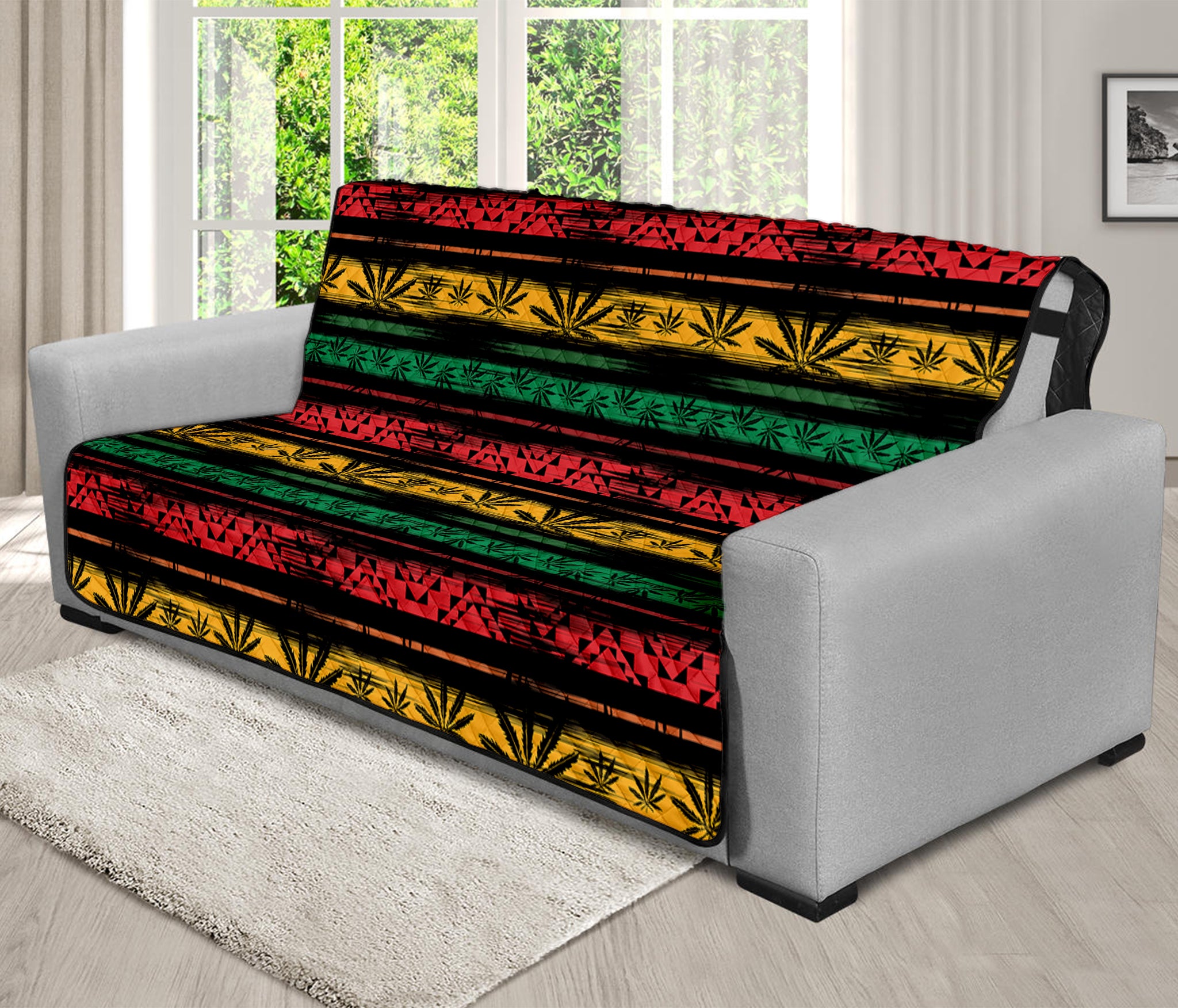 Rastafarian Hemp Pattern Print Futon Protector