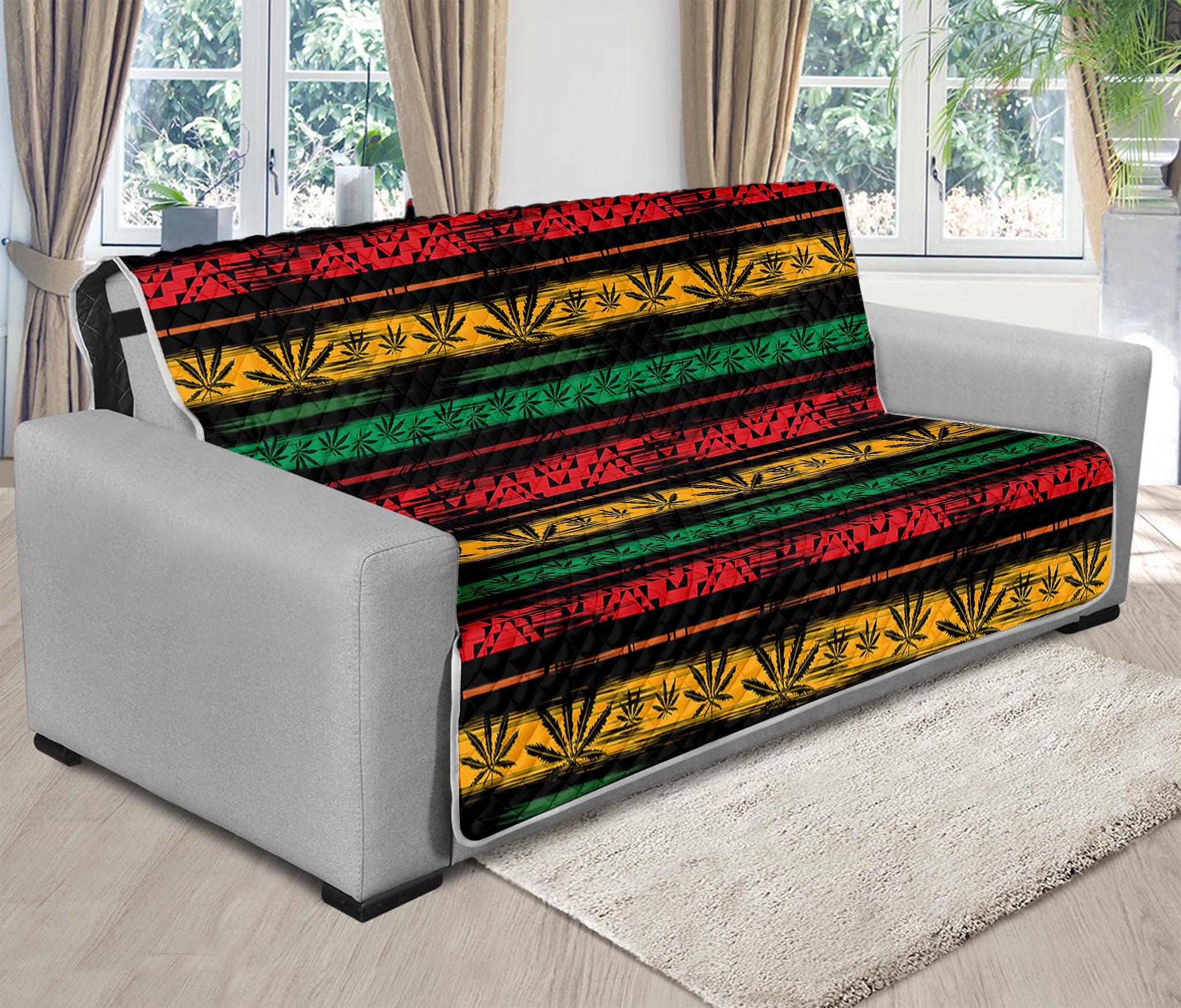 Rastafarian Hemp Pattern Print Futon Protector