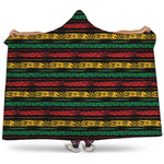 Rastafarian Hemp Pattern Print Hooded Blanket