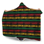 Rastafarian Hemp Pattern Print Hooded Blanket