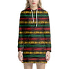 Rastafarian Hemp Pattern Print Hoodie Dress