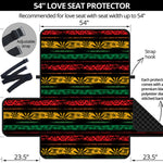 Rastafarian Hemp Pattern Print Loveseat Protector