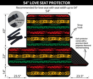 Rastafarian Hemp Pattern Print Loveseat Protector