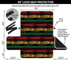 Rastafarian Hemp Pattern Print Loveseat Protector