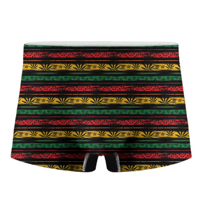 Rastafarian Hemp Pattern Print Men's Boxer Briefs