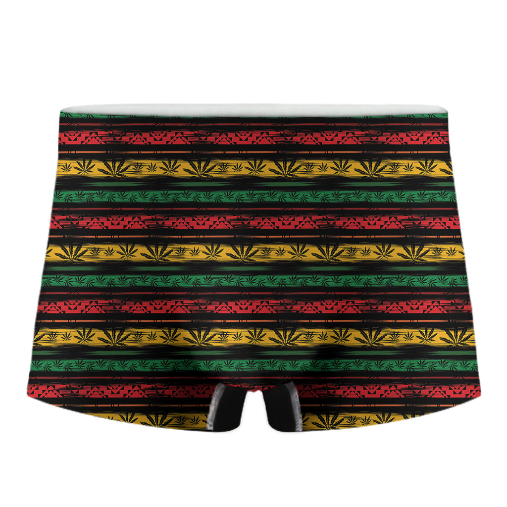 Rastafarian Hemp Pattern Print Men's Boxer Briefs