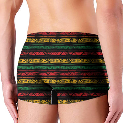Rastafarian Hemp Pattern Print Men's Boxer Briefs