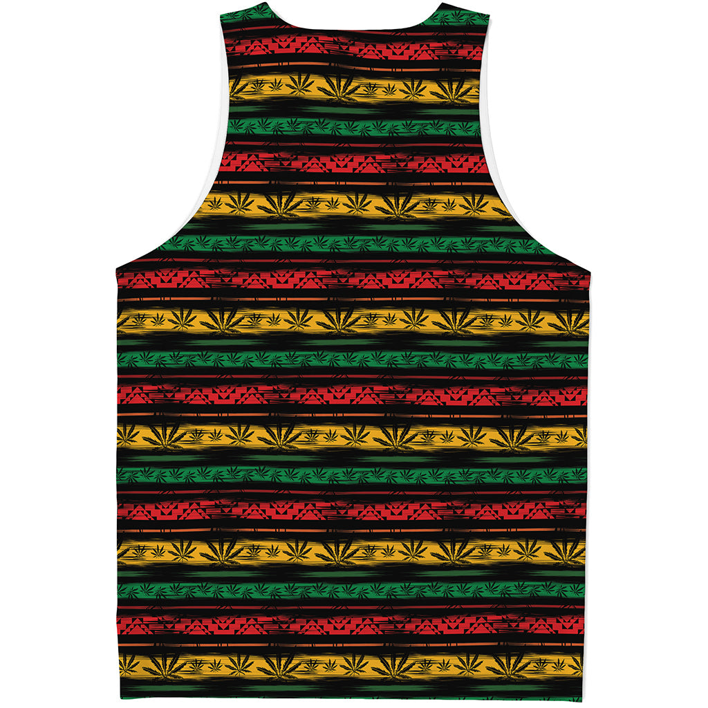 Rastafarian Hemp Pattern Print Men's Tank Top