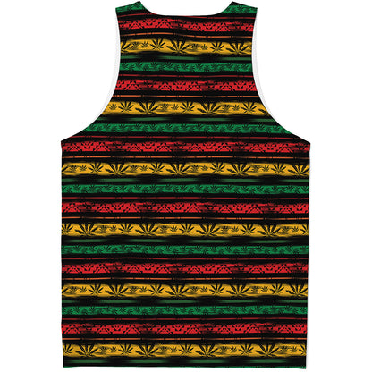 Rastafarian Hemp Pattern Print Men's Tank Top