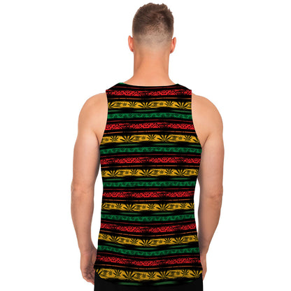 Rastafarian Hemp Pattern Print Men's Tank Top
