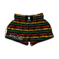 Rastafarian Hemp Pattern Print Muay Thai Boxing Shorts