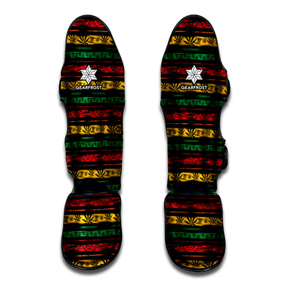 Rastafarian Hemp Pattern Print Muay Thai Shin Guard