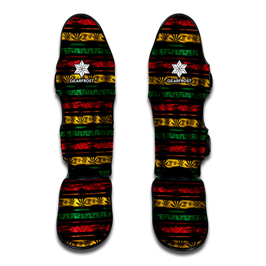Rastafarian Hemp Pattern Print Muay Thai Shin Guard