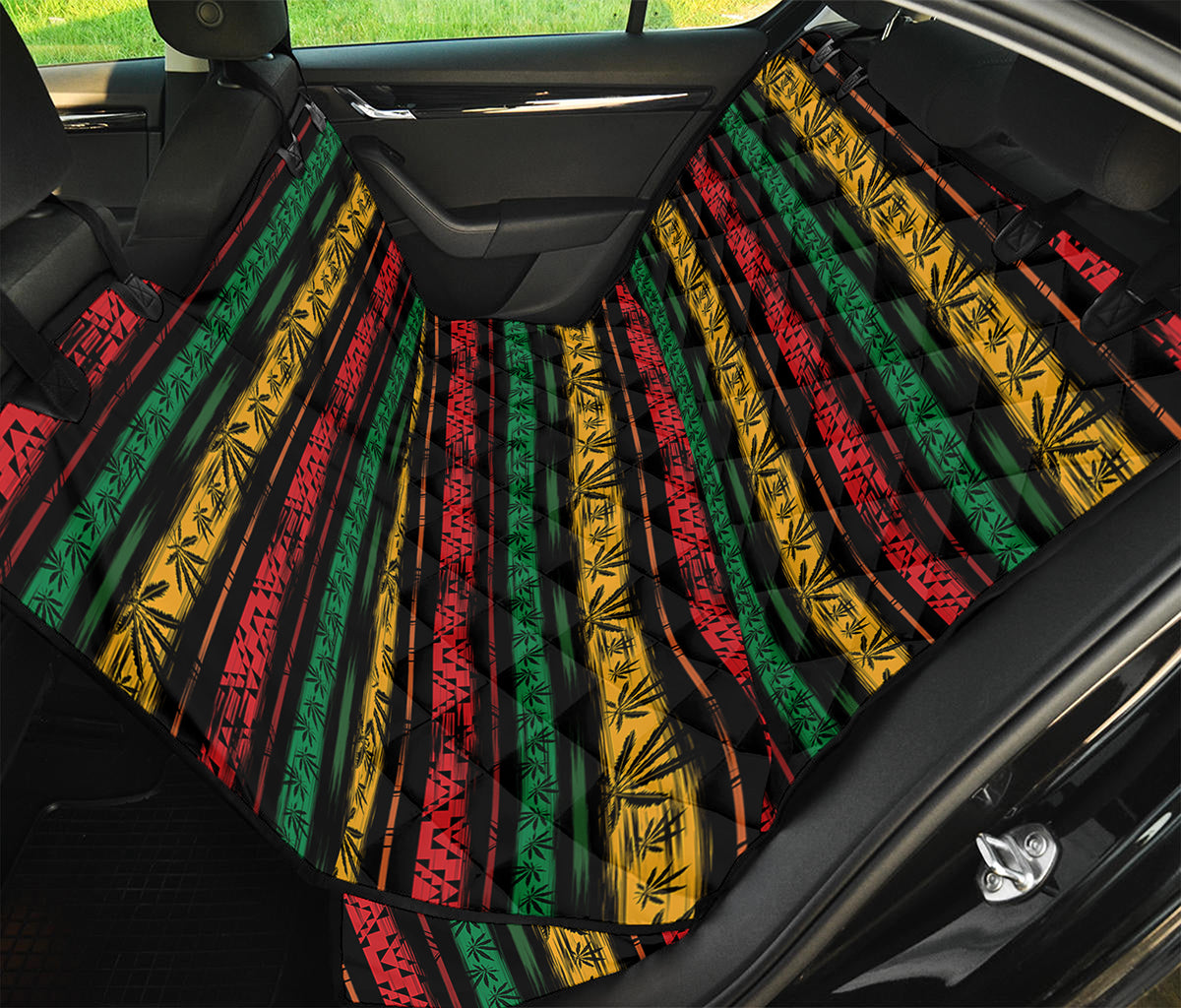 Rastafarian Hemp Pattern Print Pet Car Back Seat Cover